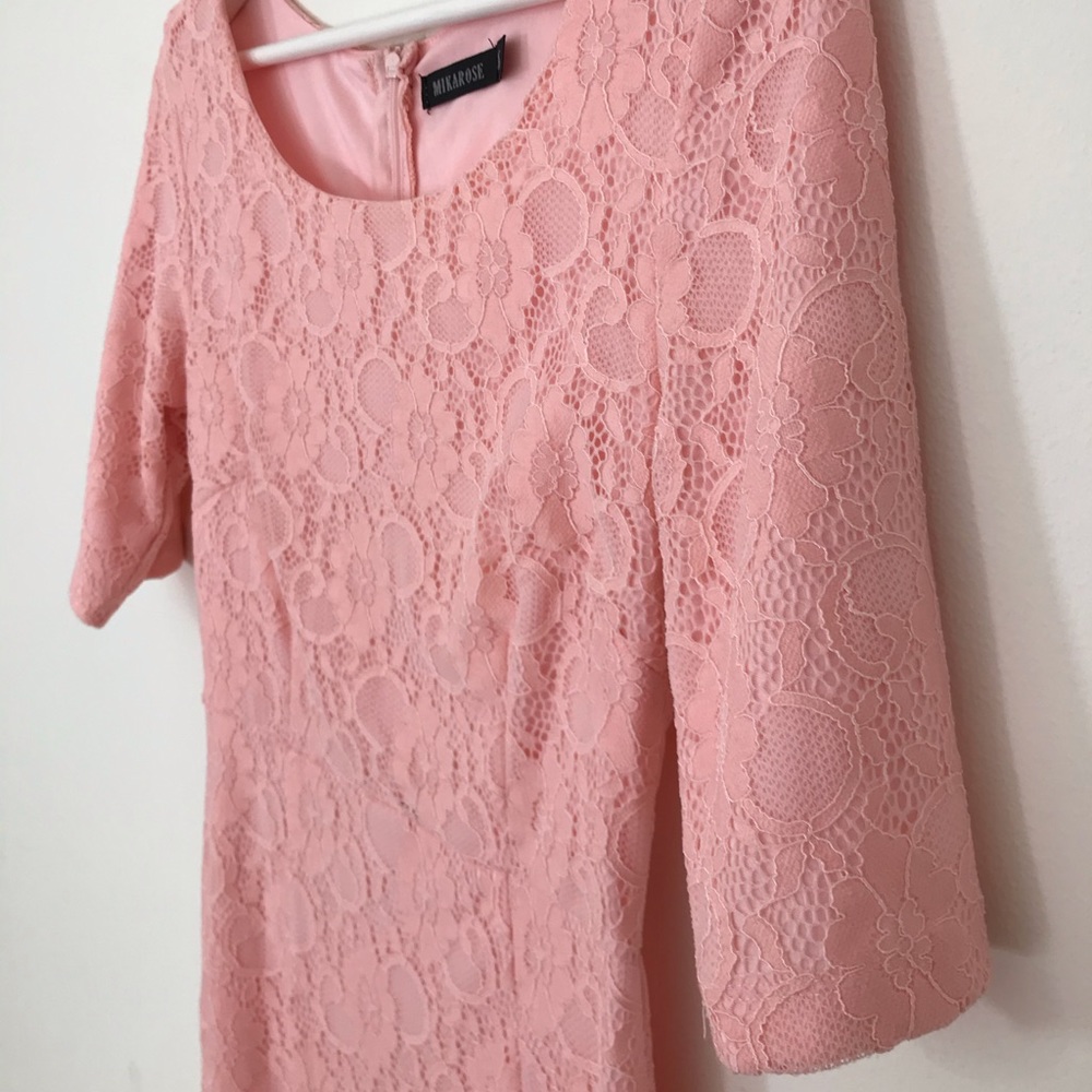 French rose lace dress